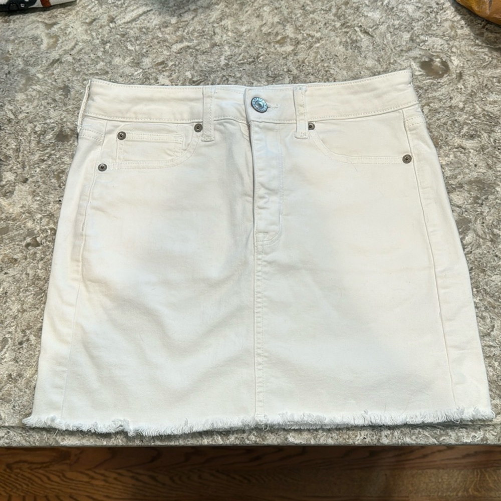 White Jean Skirt